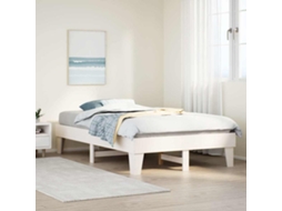 Vidaxl Cama Sem Colchão 120x190 Cm Madeira De Pinho Maciça Branco
