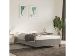 Vidaxl Estrutura De Cama Sem Colchão 120x200 Cm Veludo Cinzento-claro