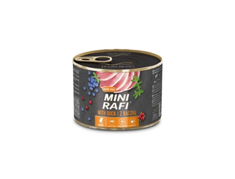 Alimento em Patê Rafi Cão Adulto Mini de Pato, Arandos e Mirtilos (Quantidade: 185 g)