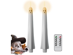 Velas De Fantasma Sem Chama, Luzes Led Suaves De 15x1,97 Polegadas Para Um Brilho Tremulante Com Design