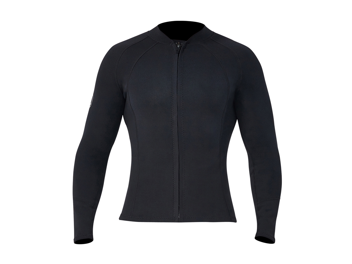 Top De Mergulho Neoprene 2mm Com Zíper Frontal Manga Longa Para Snorkeling Surfing Esportes Aquáticos