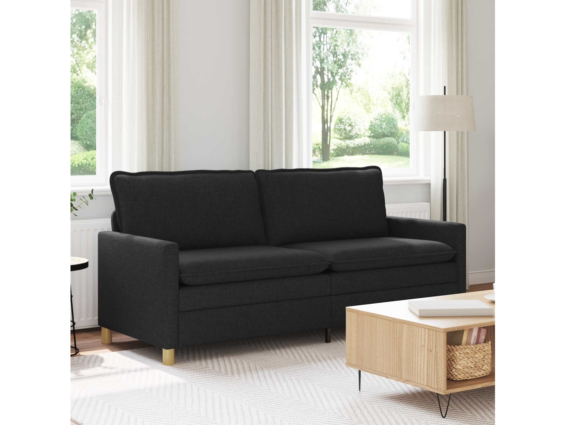 Vidaxl Sofá Preto 196 X 81 X 87,5 Cm Tecido