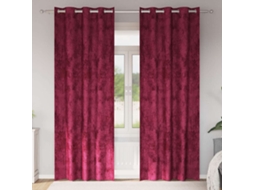 Vidaxl Cortinas De Veludo 2 Unid. Vermelho Tinto 245 X 140 Cm Veludo