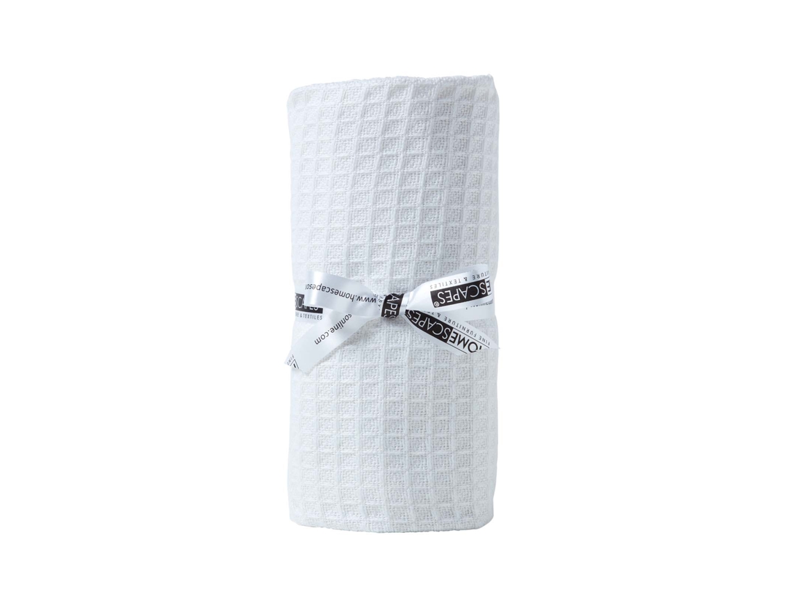 Homescapes Organic Cotton Waffle Baby Blanket White, 125 X 150 Cm