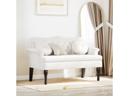 Vidaxl Banco Chesterfield Branco 120,5 X 65 X 75 Cm Couro Sintético