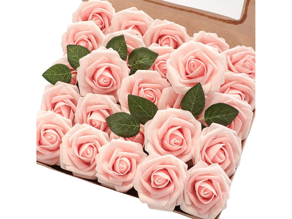 Rosas Artificiais, 25 Rosas de Espuma com Toque Realista para Casamento Faça Você Mesmo AQUAFORGE