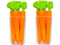 Clipes Magnéticos Ganazono Para Fechar Sacos De Cenoura E Lanches, Conjunto Portátil Com 2 Clipes De Plástico Laranja