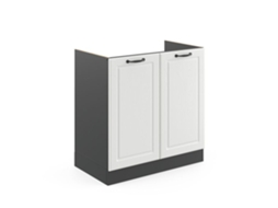 Armário de pia baixo Vicco R-Line, branco country, 80 cm, carvalho PA