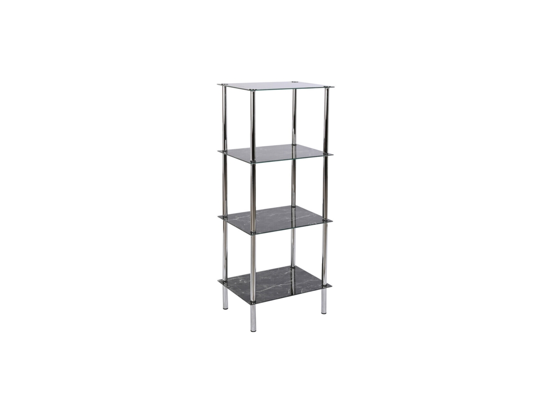 Prateleira de Aço com Imitação de Mármore e Vidro ALEXANDRA HOUSE LIVING (40x30x105cm)
