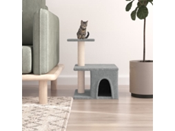 Vidaxl Árvore P/ Gatos C/ Postes Arranhadores Sisal 48 Cm Cinza-claro