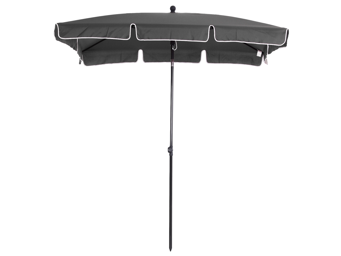 Guarda-chuva De Cinza Terraço Alumínio 198x130x245 Cm Retangular Jardim Com Função Inclinação