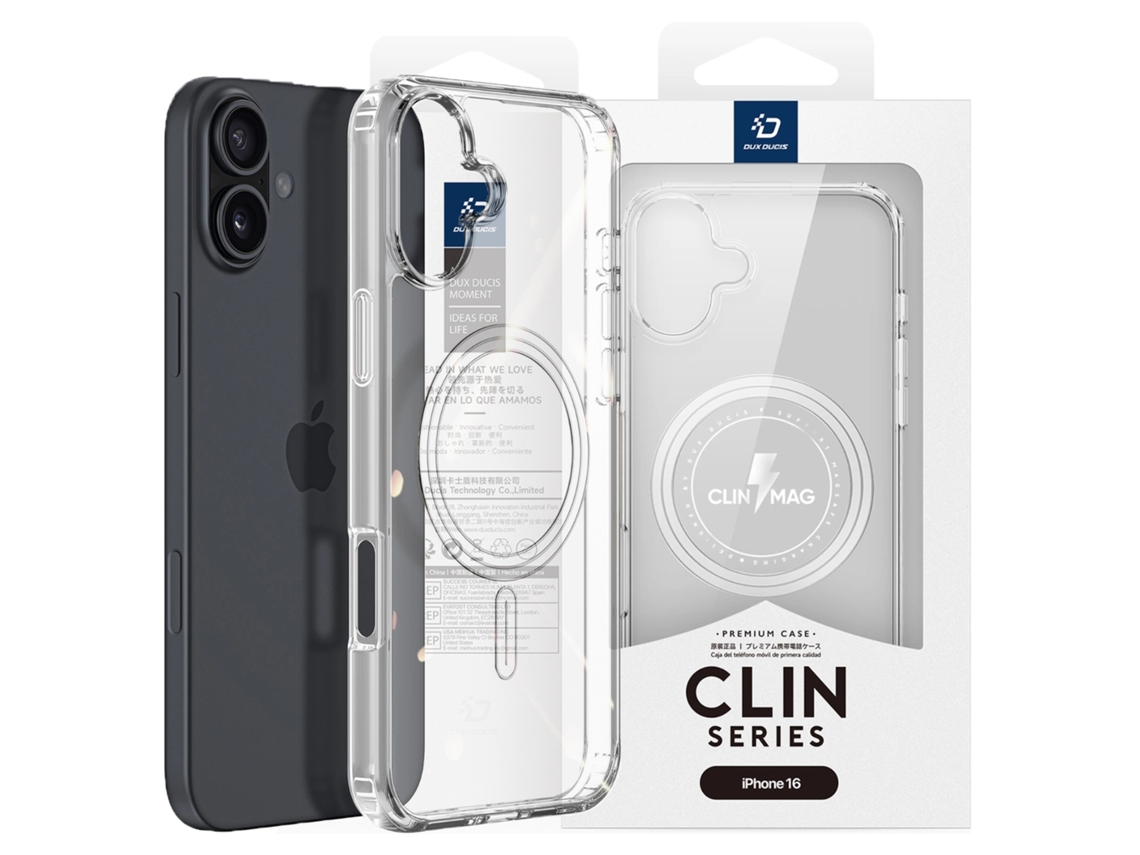 Capa Dux Ducis Clin Mag Para Iphone 16 Capa Magnética Transparente