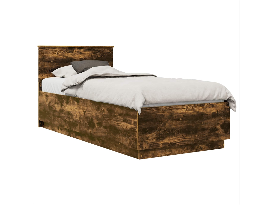 Estrutura de Cama com Cabeceira MAISON EXCLUSIVE Carvalho Fumado 70 X 190 cm