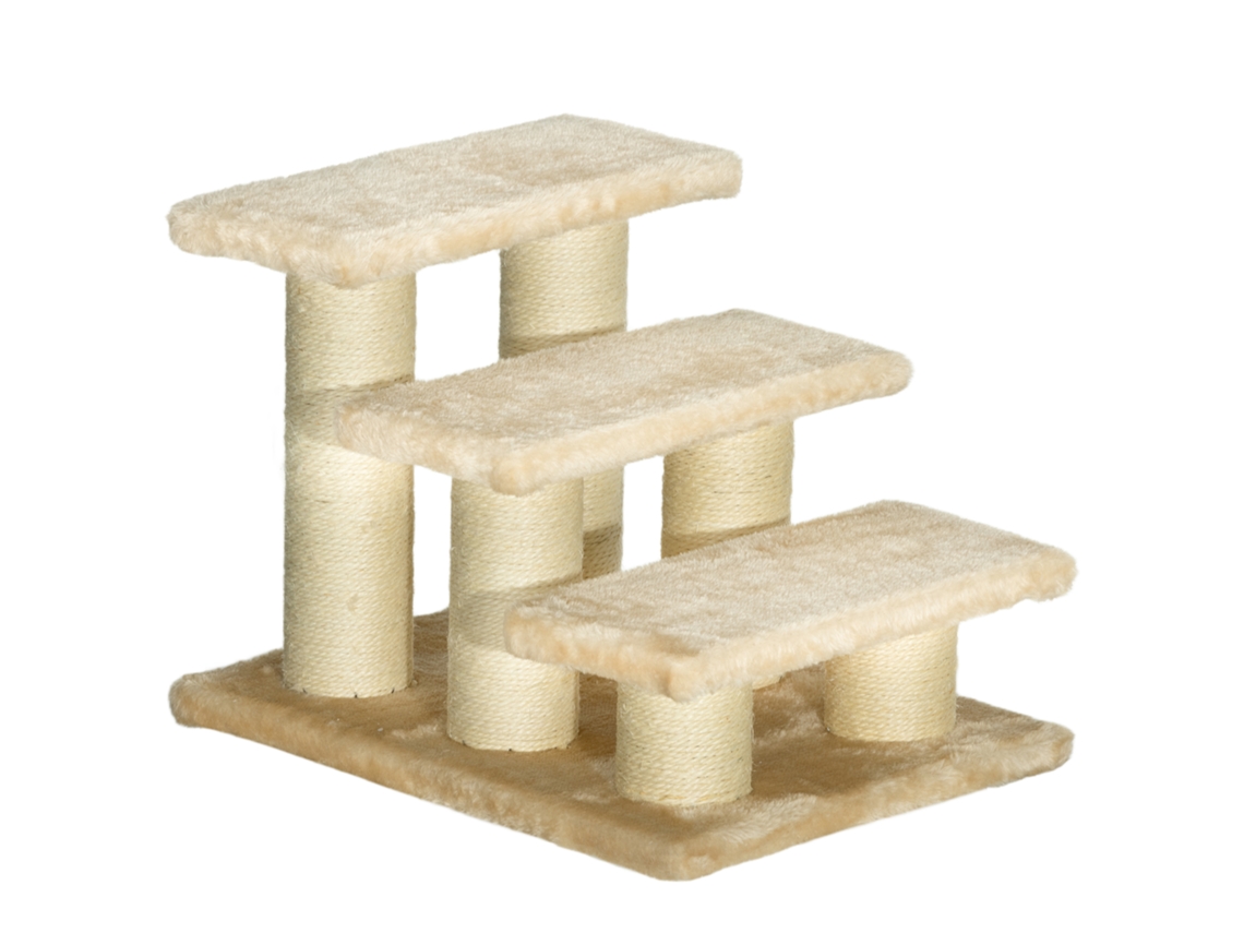 Escada Idosos Com Artrite, Degraus De 11 Cm, E Gatos, Peluche, Creme