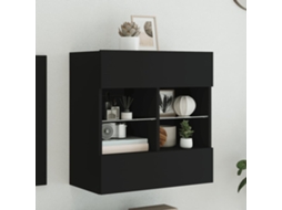 Vidaxl Móvel de Parede para Tv com Luzes Led 58,5x30x60,5 Cm Preto