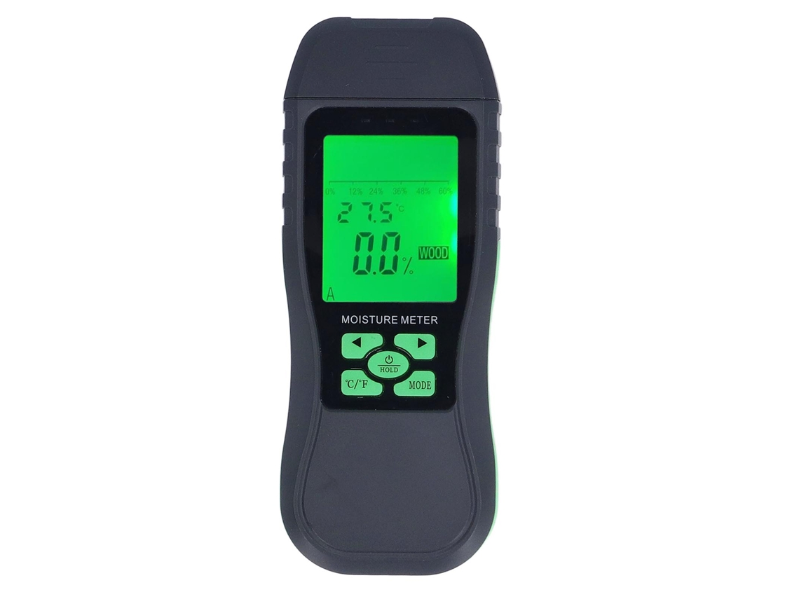 Medidor de umidade para madeira de pinho com display digital 2 em 1, sensor de umidade e temperatura para materiais.