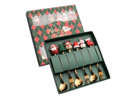Conjunto De Talheres De Aço Inoxidável De Natal 6 Und Yunzii