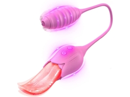 Vibrador Para Lamber A Lngua 2 Em 1 Com 10 Modos Para Mulheres (rosa) Yizhood