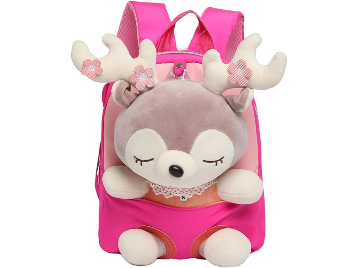 Mochila Infantil– 26 X 22 X 10 Cm– Escolar Para Meninas, Em Formato De Rena, Bolsa Lanches, Brinquedos De