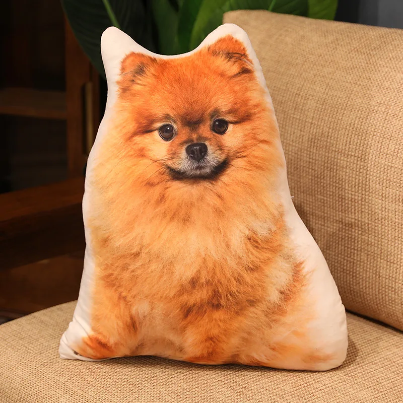 Almofada para Adultos , Almofada de Assento, Almofada de Encosto, Design Simulado de Gato e Cachorro MDUG (pomerânia 50cm)