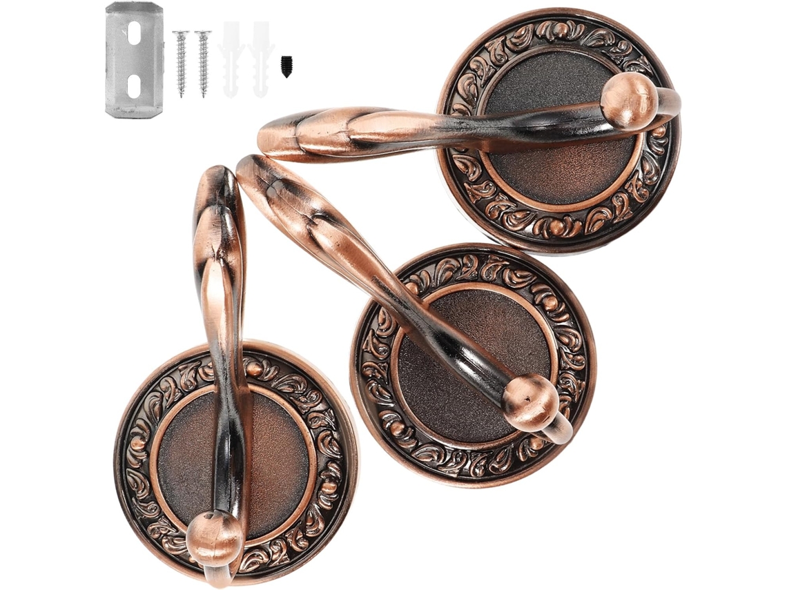 Conjunto De 3 Ganchos De Parede Retrô Em Alumínio Para Casacos Elegantes.