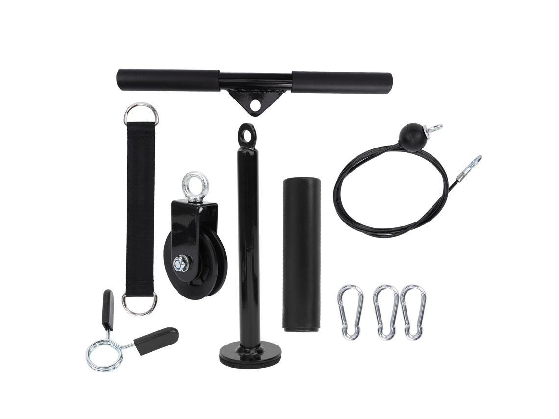 Conjunto De Equipamentos Fitness Diy Com Polia, Barra E Alça Para Treinamento De Tríceps