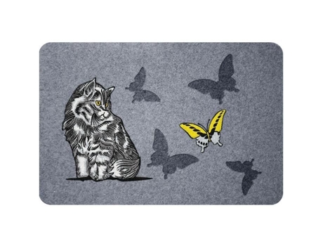 Capacho de rebanho com estampas de gatos 40 x 60 cm Idmat