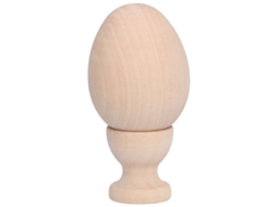 Mali ovo de Páscoa de Madeira Sem Pintar com Suporte para Decoração e Artesanato Diy Burlywood