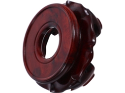 Suporte Redondo Oco De Madeira Marrom Para Guardar Bolas, Com Base Criativa De Cristal.