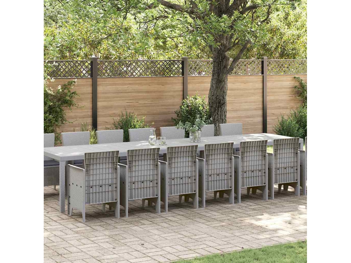 Vidaxl Conjunto De Jantar Para Jardim Com Almofadas 15 Unid. Pp