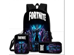 Conjunto Mochila Escolar 3 Peças, Estampa Anime, Grande Capacidade, Aulas