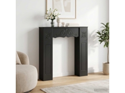 Vidaxl Moldura De Lareira Preto 102 X 20 X 102 Cm Derivados De Madeira