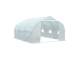 Estufa de Jardim S/MARCA, túnel de 13,35m², 4,5x3x2m, porta, 6 janelas, lona galvanizada