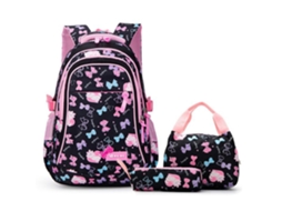Mochila Swarey Para Caminhadas, 3 Compartimentos, Para Meninas, Azul E Branca.