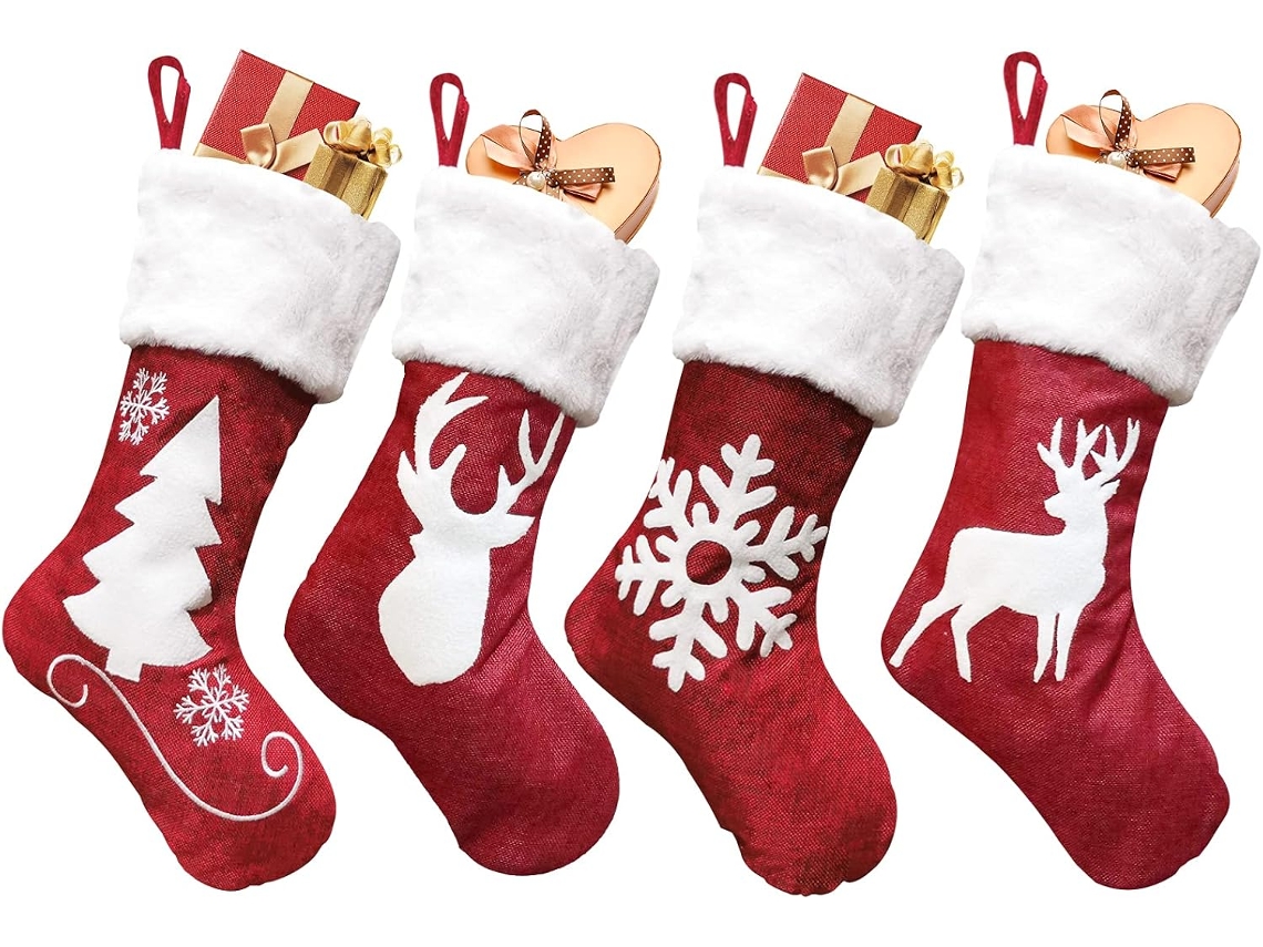 Meias de Natal Conjunto de 4 Peças RNEMITERY