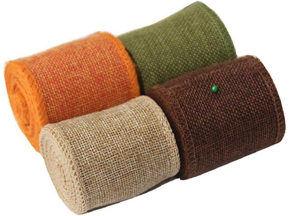Fita aramada para arranjos florais, 4 peças, fita de juta Bonille para decoração floral.