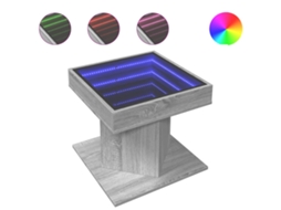 Mesa de Centro C/ Leds 50x50x45 Madeira Processada MAISON EXCLUSIVE