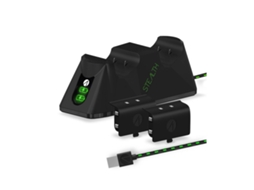 Estação de carregamento para controle do Xbox Series X/S com USB-C duplo, preto discreto