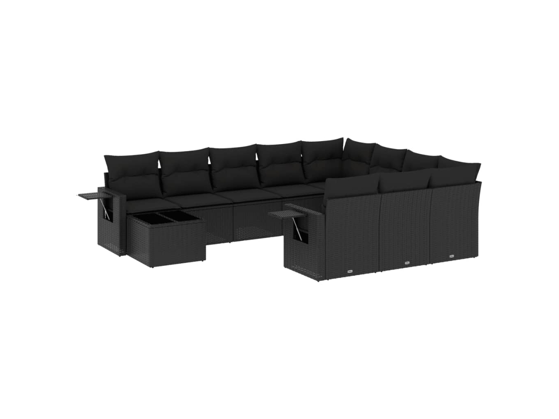 Garden Sofa Set, Garden Sofa Sets Vidaxl Preto Rattan / Vime (n/a)