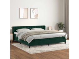 Vidaxl Cama Com Molas/colchão 200x200 Cm Veludo Verde-escuro