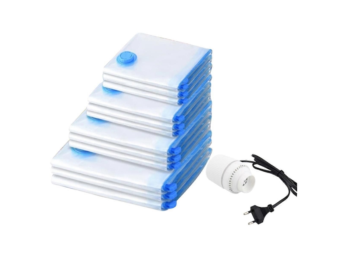 Conjunto De 12 Sacos Viagem A Vácuo Para Roupas Com Plugue Europeu