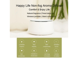 Mali difusor de Óleo Essencial Aromaterapia Sem Neblina Purificador de Ar Ions Oxigênio Negativo Modos Hl Happy Life