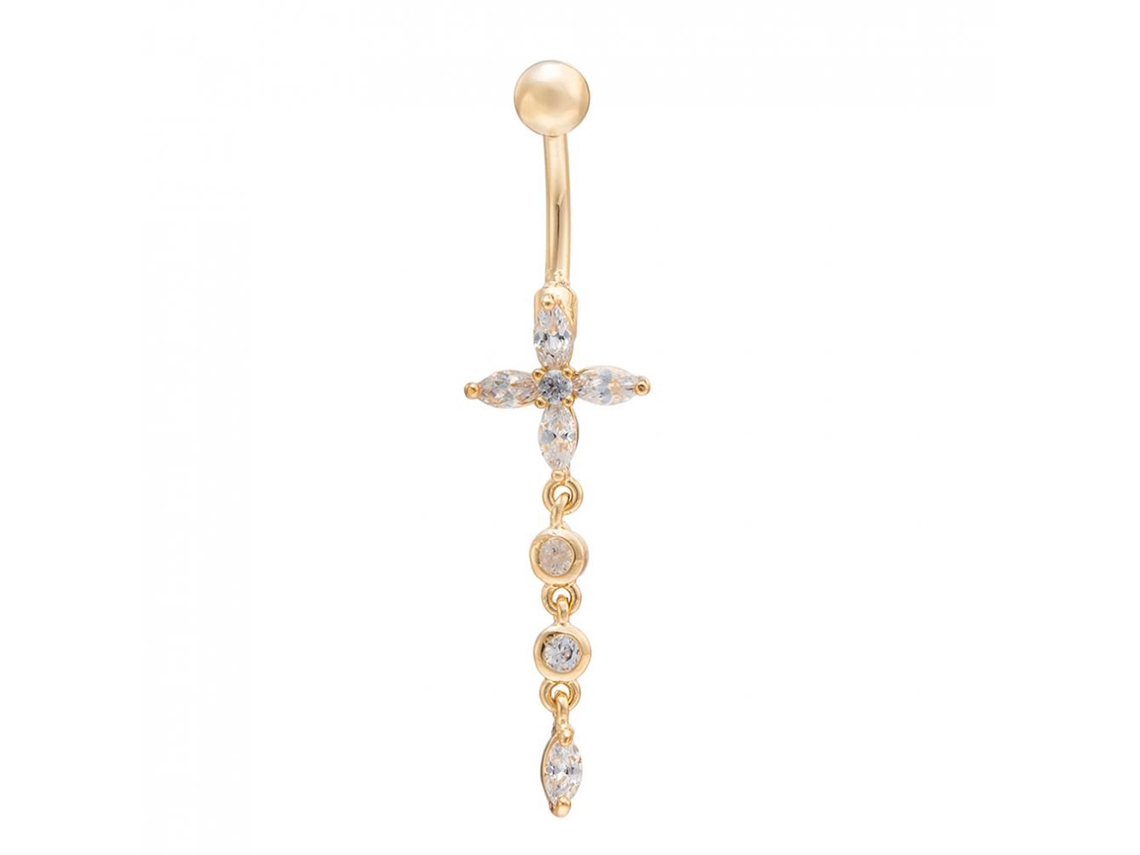 Anel De Umbigo Decoração Com Zircão Bijutería De Piercing