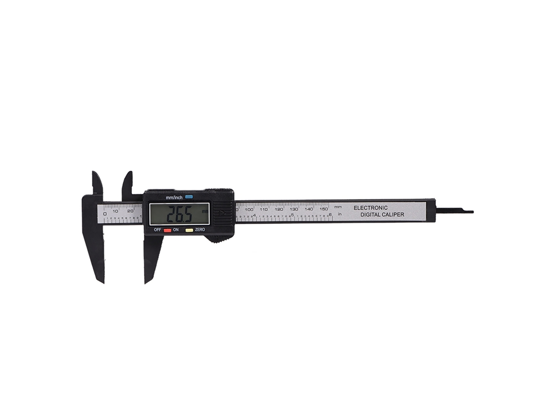 Paquímetro Digital Com Tela Lcd Extra Grande Para Medir Profundidade Interna, Externa E Passos Slowmoose (preto)