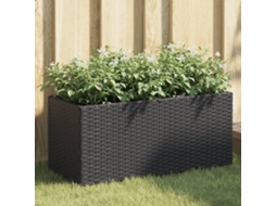 Vidaxl Floreira Com 2 Vasos 72x30x32 Cm Vime Pe Preto