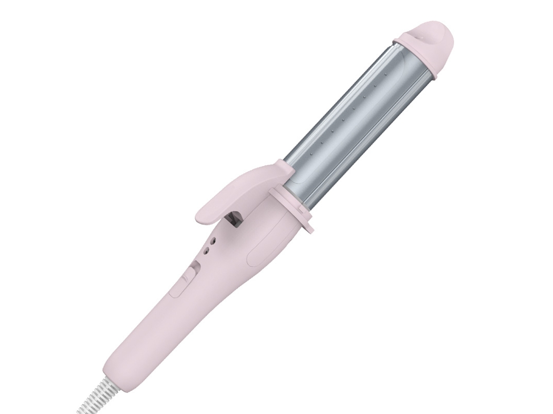 Bastão de Ondulação Franja Grande Volume Franja Tala Elétrica Cabelo Liso Encaracolado Clipe Alisador de Uso Duplo Artefato Quente Rosa Fofo