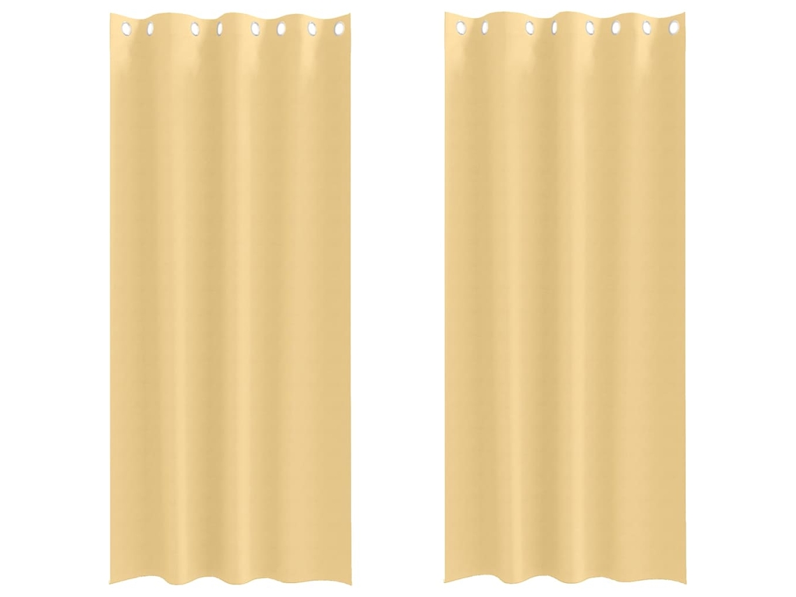 Maison Exclusive - Cortinas Blackout Com Argolas 2 Pcs Bege 245 X 140 Cm Poliéster
