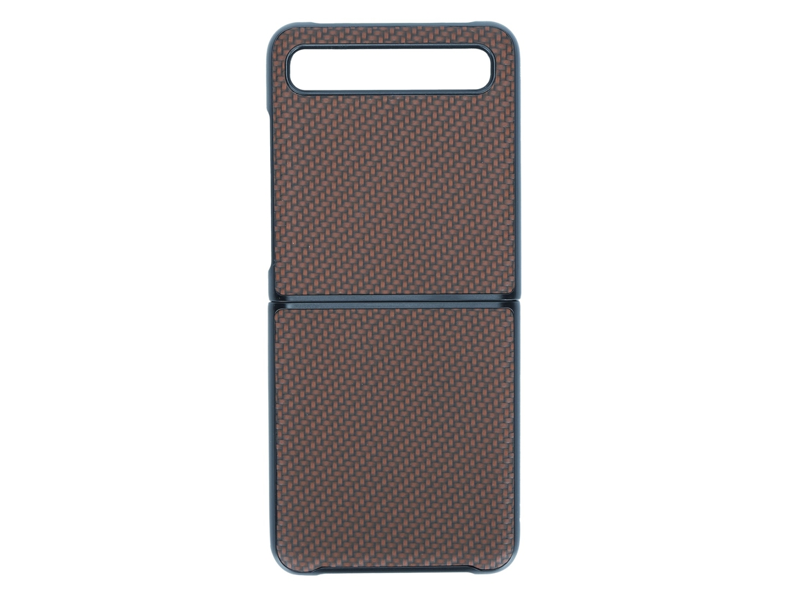 Aetheria capa de Telefone com Textura de Fibra de Carbono para Samsung Galaxy Z Flip Marrom
