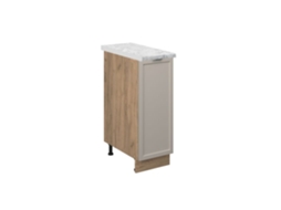 Meuble De Cuisine Fame Line, 30cm, Pt Marbre, Grisbeige, Chêne De Força Dourado, Vicco