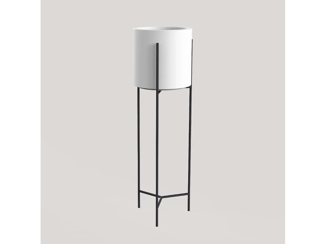 Ø30x30 Cm. / Blanco / Con Soporte 100 Cm Negro